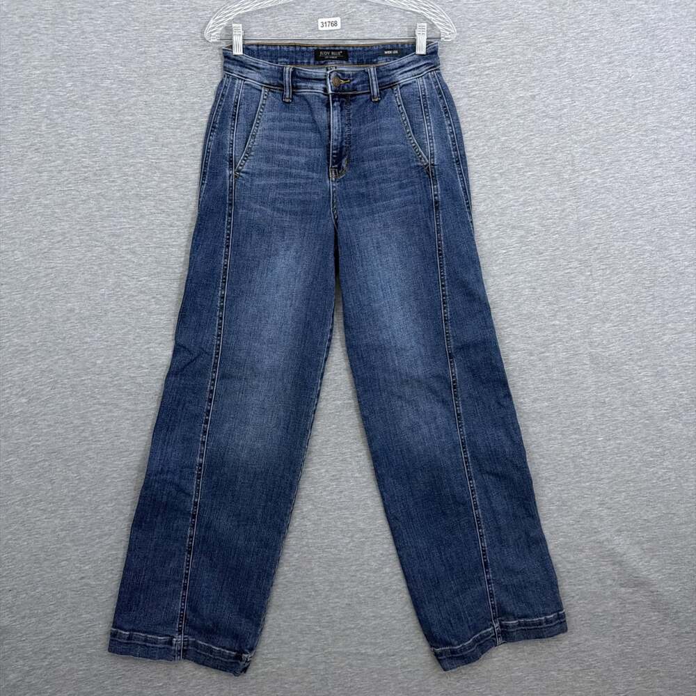Judy Blue Womens Size 7/28 Medium Wash High Rise Wide Leg Denim Jeans